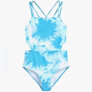 Kanu Surf Kids Aqua Tie-Dye One Piece Swimsuit